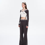 13DE MARZO | 2504 Faux Two-Piece Vintage Long Sleeve Dark Grey