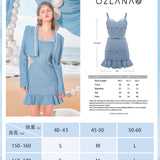 OZLANA SS2303 Veil of Water Open Work Mini Dress