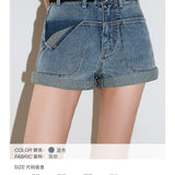 SOMESOWE SS2303 折角卷边牛仔短裤