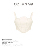 OZLANA SS2303 Shell Born Tweed Bustier Lvory