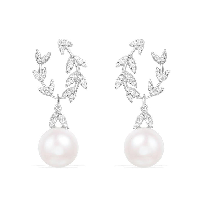 APM MONACO ETERNELLE EARRINGS WITH PEARL SILVER