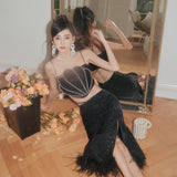 OZLANA SS2303 Shell Born Tweed Bustier