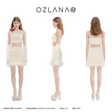 OZLANA SS2303 Shell Born Tweed Bustier Lvory