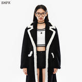 SMFK 复古羊毛呢大衣 黑