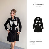 MacyMccoy 蝴蝶结露腰西装裙
