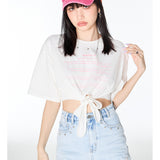 Via Pitti 星星牛仔短裤高腰流苏 白鹿同款 蓝