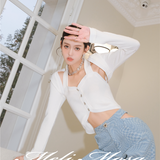 MeliMosa 针织上衣 白