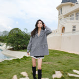 Laria Collection 灰色装饰领毛呢外套