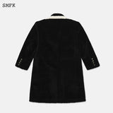 SMFK 复古羊毛呢大衣 黑