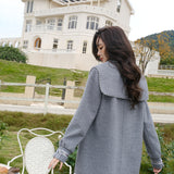 Laria Collection 灰色装饰领毛呢外套