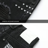 Via Pitti 破坏刺绣爱心牛仔短裤