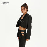 ARDENCODE R 欲望丨女款高腰开衩西裤 黑