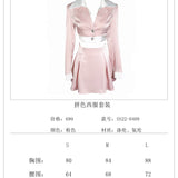 MeliMosa 拼色短款西服上衣高腰半身裙两件套