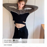 SOMEOSWE 星星POLO拼色麻花针织衫