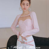 MeliMosa 格纹抹胸上衣