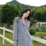 Laria Collection 灰色装饰领毛呢外套