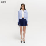 SMFK SS2303 经典学院针织开衫 天蓝