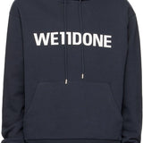 WE11DONE Navy Fitted Basic Hoodie