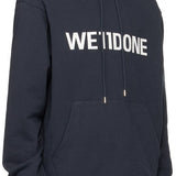 WE11DONE Navy Fitted Basic Hoodie