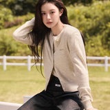 MARITHE 2512 半针织圆领开衫 燕麦