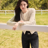 MARITHE 2512 半针织圆领开衫 燕麦