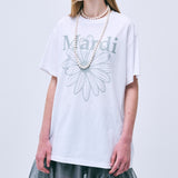 MARDI MERCREDI 2506 UNISEX TSHIRT FLOWERMARDI_WHITE LIGHTGREY
