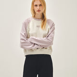 MARITHE 2603 W经典标识宽松短款连帽衫 浅紫