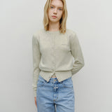 MARITHE 2512 半针织圆领开衫 燕麦