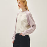 MARITHE 2603 W经典标识宽松短款连帽衫 浅紫