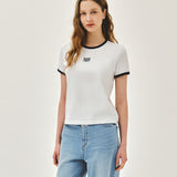 MARITHE 2603 W 经典 LOGO 高领T恤 白