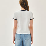 MARITHE 2603 W 经典 LOGO 高领T恤 白