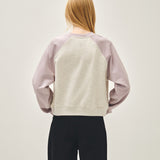 MARITHE 2603 W经典标识宽松短款连帽衫 浅紫