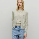 MARITHE 2512 半针织圆领开衫 燕麦