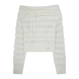 ILLIGO 2610 PUNCHING LOOSE OFF SHOULDER KNIT IVORY