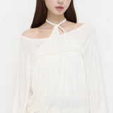 ILLIGO 2610 SHEER STRAP LONG SLEEVE WHITE