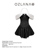 OZLANA SS2305 Pirouette Halterneck Flare Dress