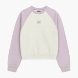 MARITHE 2603 W经典标识宽松短款连帽衫 浅紫