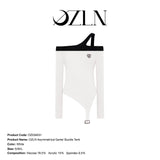 OZLANA SS2310 Asymmetrical Garter Buckle Tank White