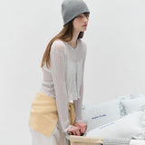 ROLAROLA 2605 NUBASIC LINEN CARDIGAN BLUE
