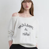 ROLAROLA 2605 MAISON DE ROLA EMBROIDERY OFF SHOULDER KNIT WHITE