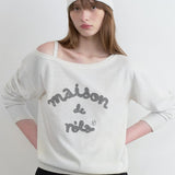 ROLAROLA 2605 MAISON DE ROLA EMBROIDERY OFF SHOULDER KNIT WHITE