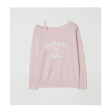 ROLAROLA 2603 MAISON DE ROLA EMBROIDERY OFF SHOULDER KNIT PINK