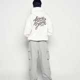 ADLV 2511 连笔字母印花连帽卫衣 米白