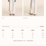 Kroche 2504 抽绳宽松高腰直筒休闲裤 白