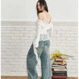 VIA PITTI 2504 百搭内搭蕾丝网纱裙 白