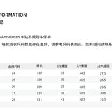 ANN ANDELMAN 2505 水钻满天星扭曲皮牌牛仔裤 黑