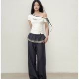 VIA PITTI 2505 设计感格子拼接休闲裤