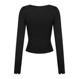 ILLIGO 2610 ROSY SQUARE-NECK TOP BLACK