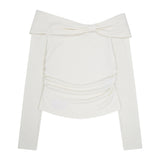ILLIGO 2610 BOW OFF SHOULDER LONG SLEEVE WHITE
