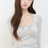 ILLIGO 2610 BOLERO SHIRRING TOP TEE GRAY